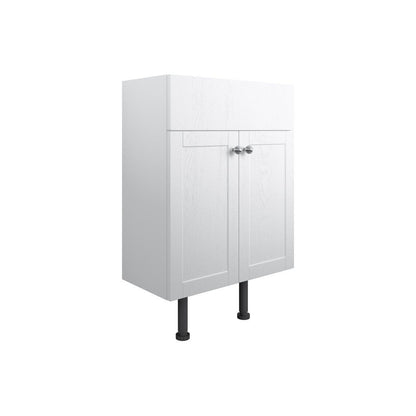 Meuble Lavabo Berry 600 mm 2 Portes - Frêne Blanc Satiné