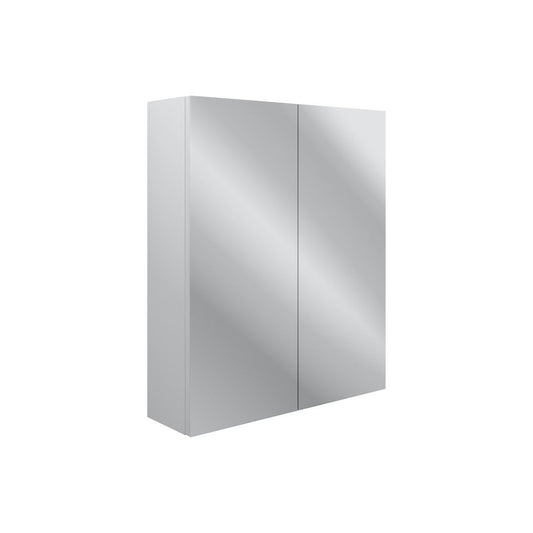 Berry 600mm 2 Door Mirrored Wall Unit - Satin White Ash