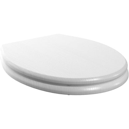 Benita Soft Close Toilet Seat - Satin White Wood Effect