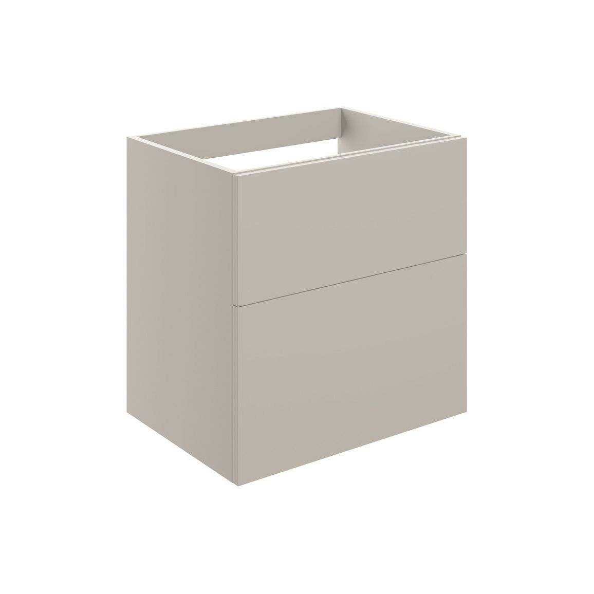 Glen 590mm Wall Hung 2 Drawer Basin Unit (No Top) - Matt Latte