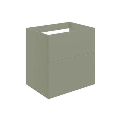 Glen 590mm Wall Hung 2 Drawer Basin Unit (No Top) - Matt Olive Green