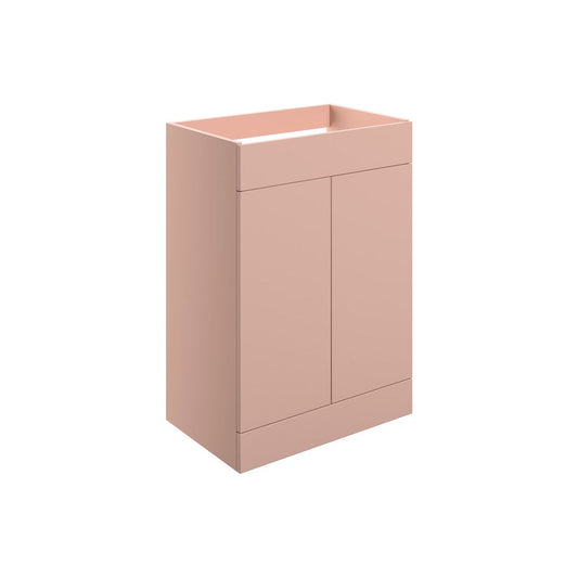 Mueble de lavabo de 2 puertas para pie al suelo Glen, de 590 mm (sin parte superior), rosa antiguo mate