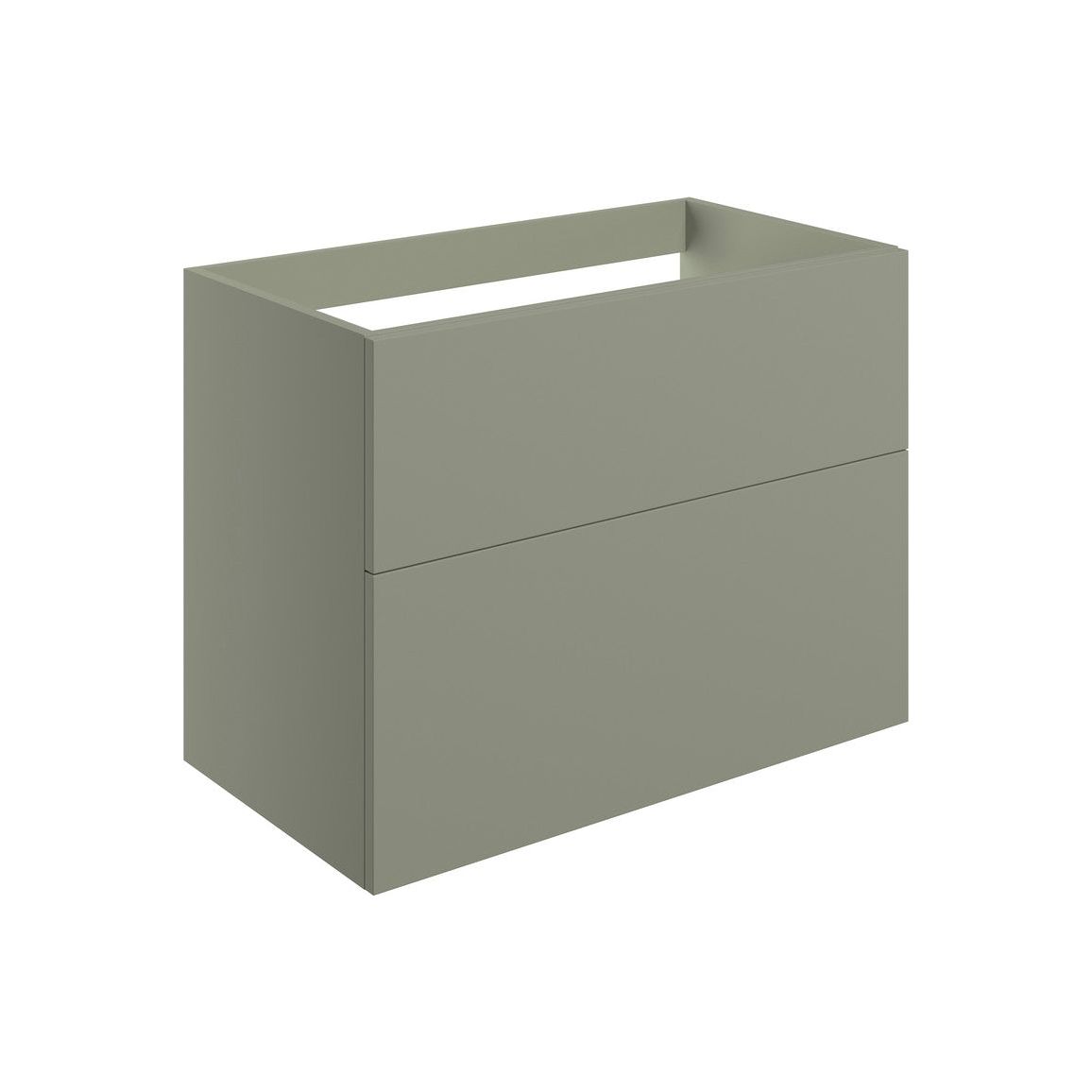 Glen 790mm Wall Hung 2 Drawer Basin Unit (No Top) - Matt Olive Green