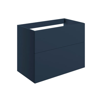 Glen 790mm Wall Hung 2 Drawer Basin Unit (No Top) - Matt Deep Blue