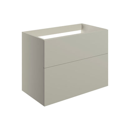 Glen 790mm Wall Hung 2 Drawer Basin Unit (No Top) - Matt Latte