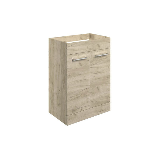 Mueble para lavabo de suelo Bateba de 590 mm con 2 puertas (sin encimera) - Roble