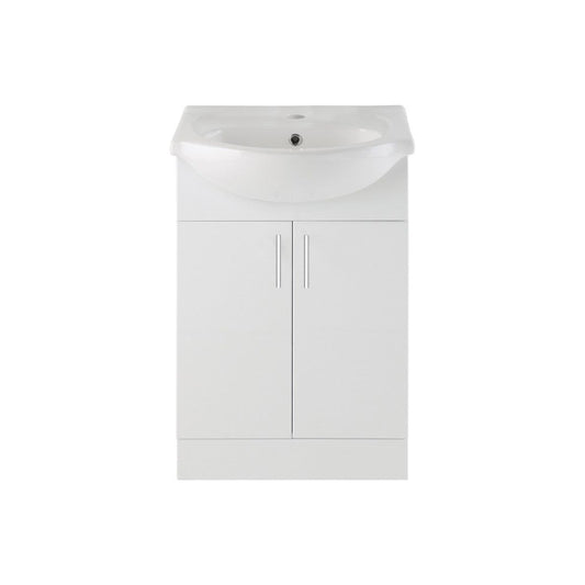 Meuble Lavabo et Bassin Aspen 655 mm - Blanc Brillant