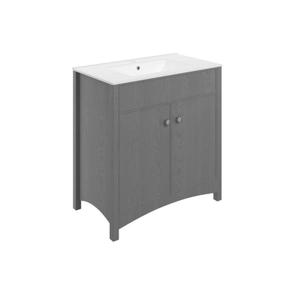 Mueble de lavabo para fijación al suelo Paddock de 810 mm (sin lavabo) - Fresno gris