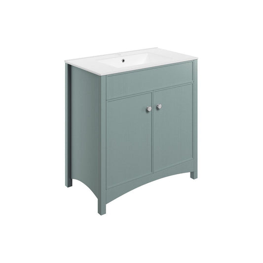 Paddock 810mm Floor Standing Basin Unit & Basin - Sea Green Ash