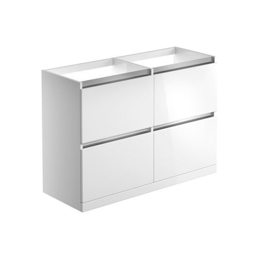 Conifer 1200mm Floor Standing Basin Unit Run (No Top) - White Gloss