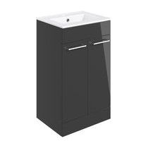 Bateba 510mm Floor Standing Unit & Close Coupled WC Pack - Anthracite Gloss