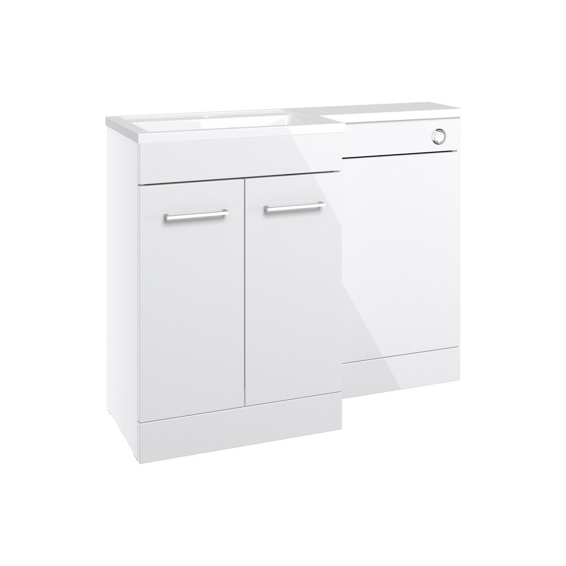 Grove 1100mm Furniture & BTW WC Pack - White Gloss (LH)