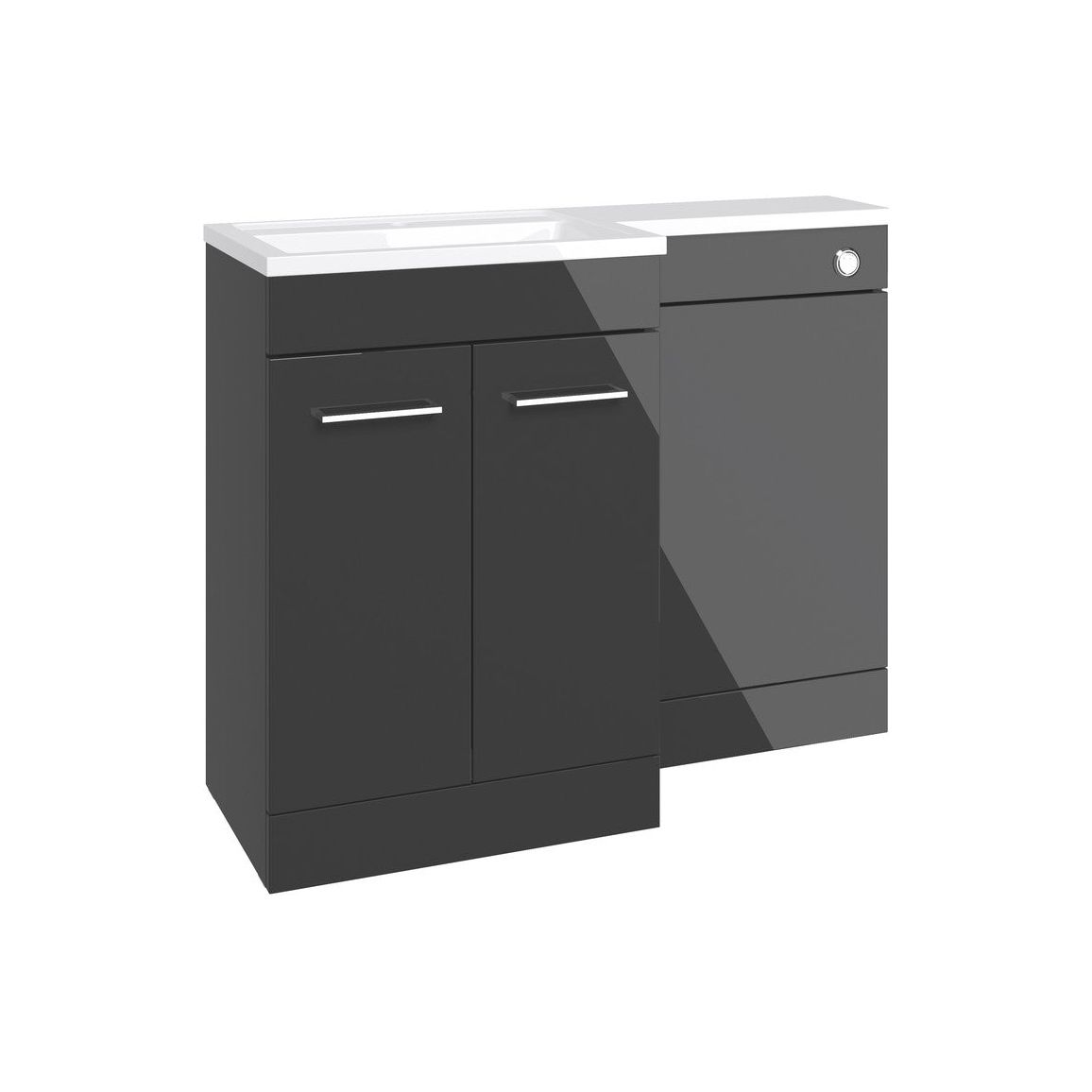 Grove 1100mm Furniture & BTW WC Pack - Anthracite Gloss (RH)