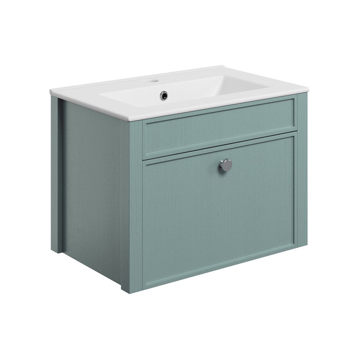 Paddock 605mm Wall Hung Basin Unit (exc. Basin) - Sea Green Ash