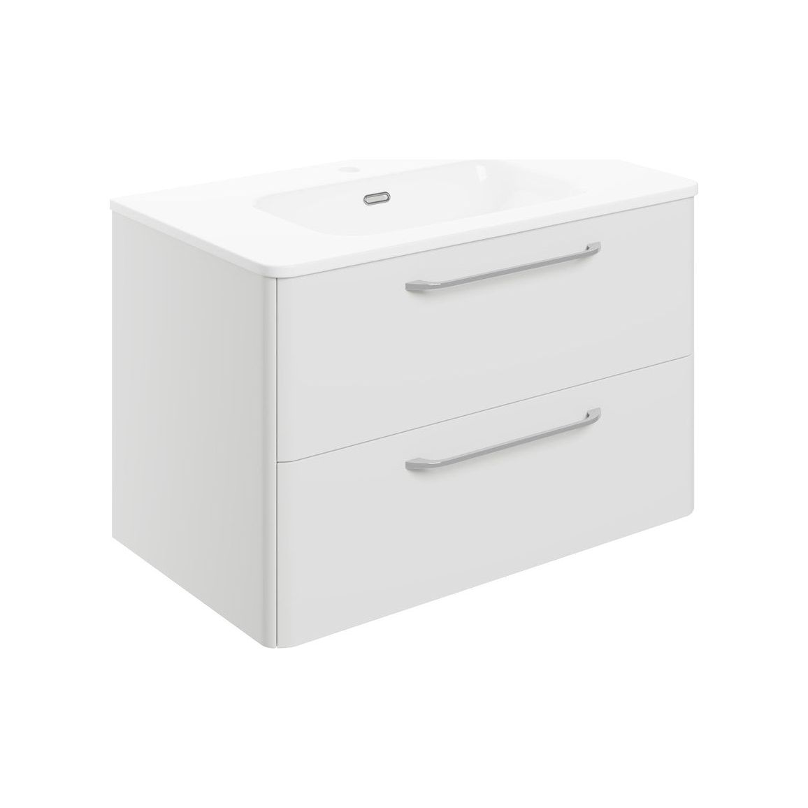 Engleman 810mm 2 Drawer Wall Unit & Basin - White Gloss