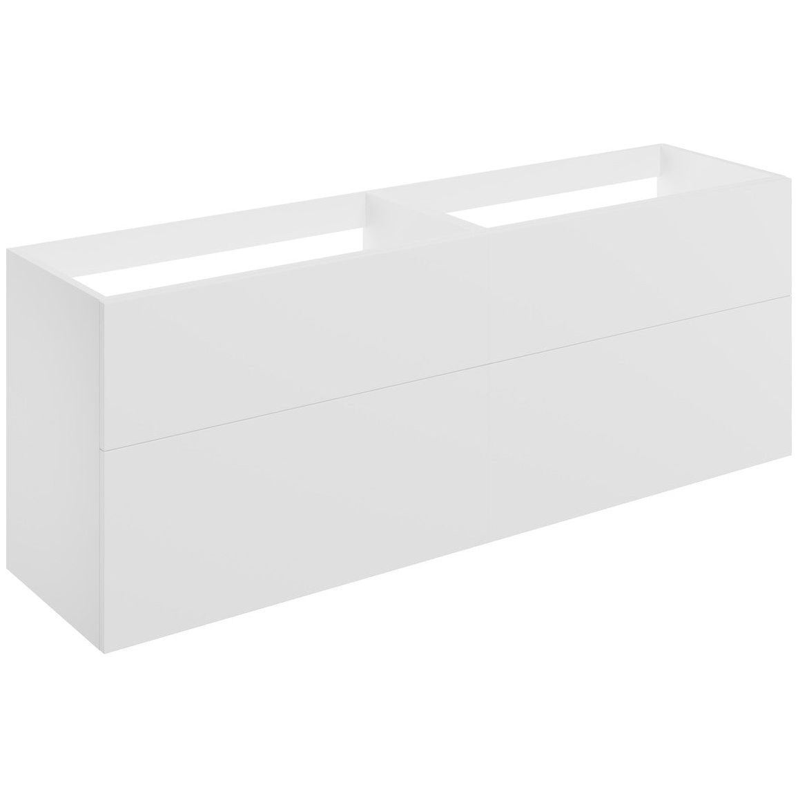 Mueble de lavabo suspendido Glen de 1180 mm con 4 cajones (sin parte superior) - Blanco mate