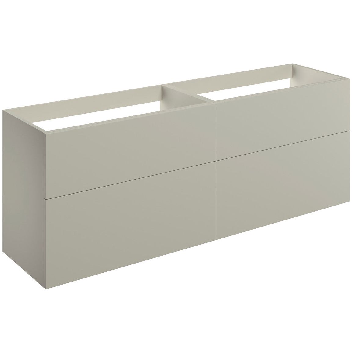 Glen 1180mm Wall Hung 4 Drawer Basin Unit (No Top) - Matt Latte