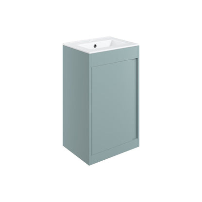 Delmar 510mm Floor Standing Unit Inc. Basin - Matt Sea Green