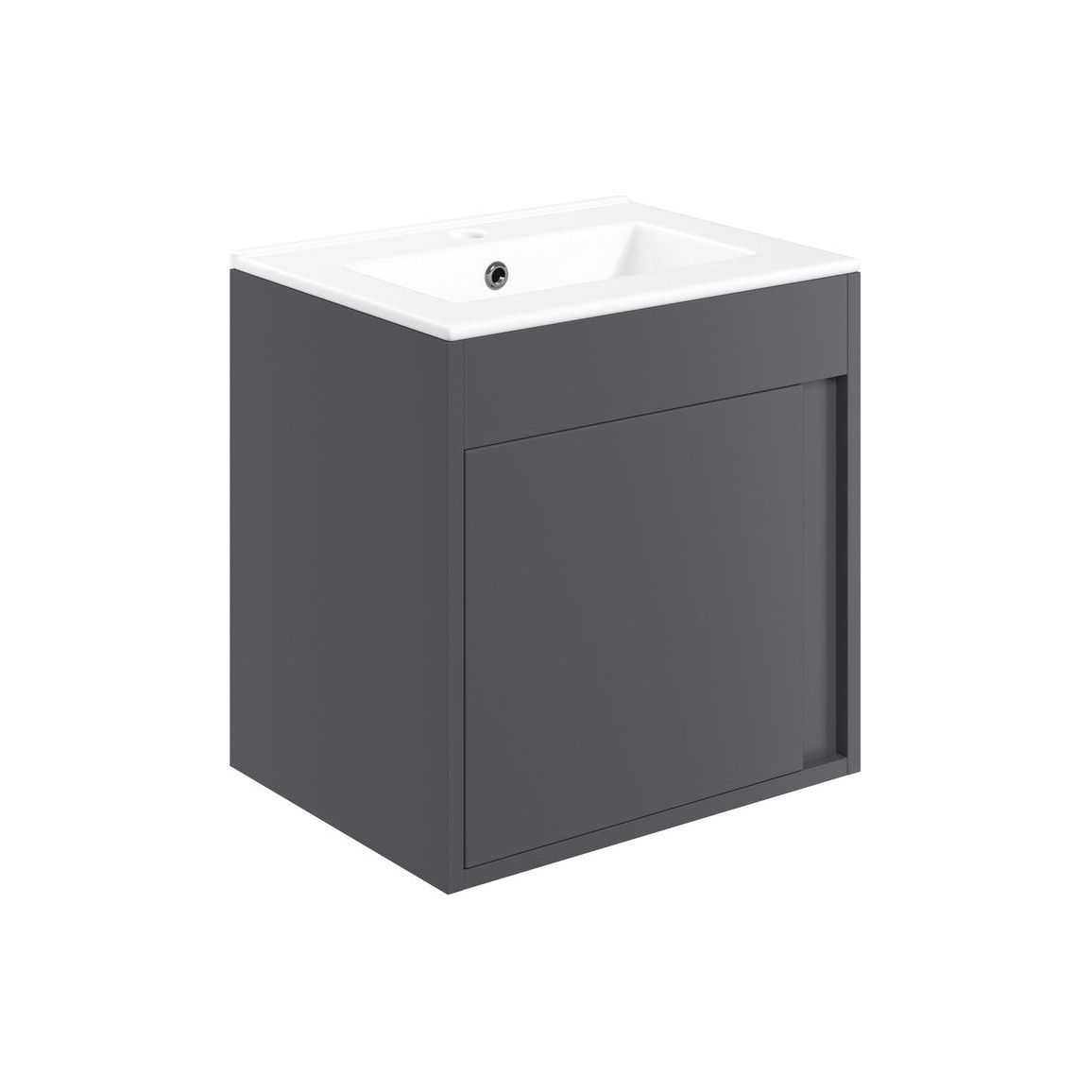 Delmar 510mm Wall Hung Unit Inc. Basin - Matt Graphite Grey