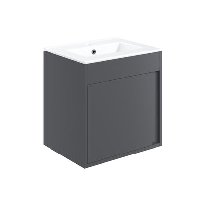 Delmar 510 mm Unité Murale Inc. Lavabo - Gris Graphite Mat