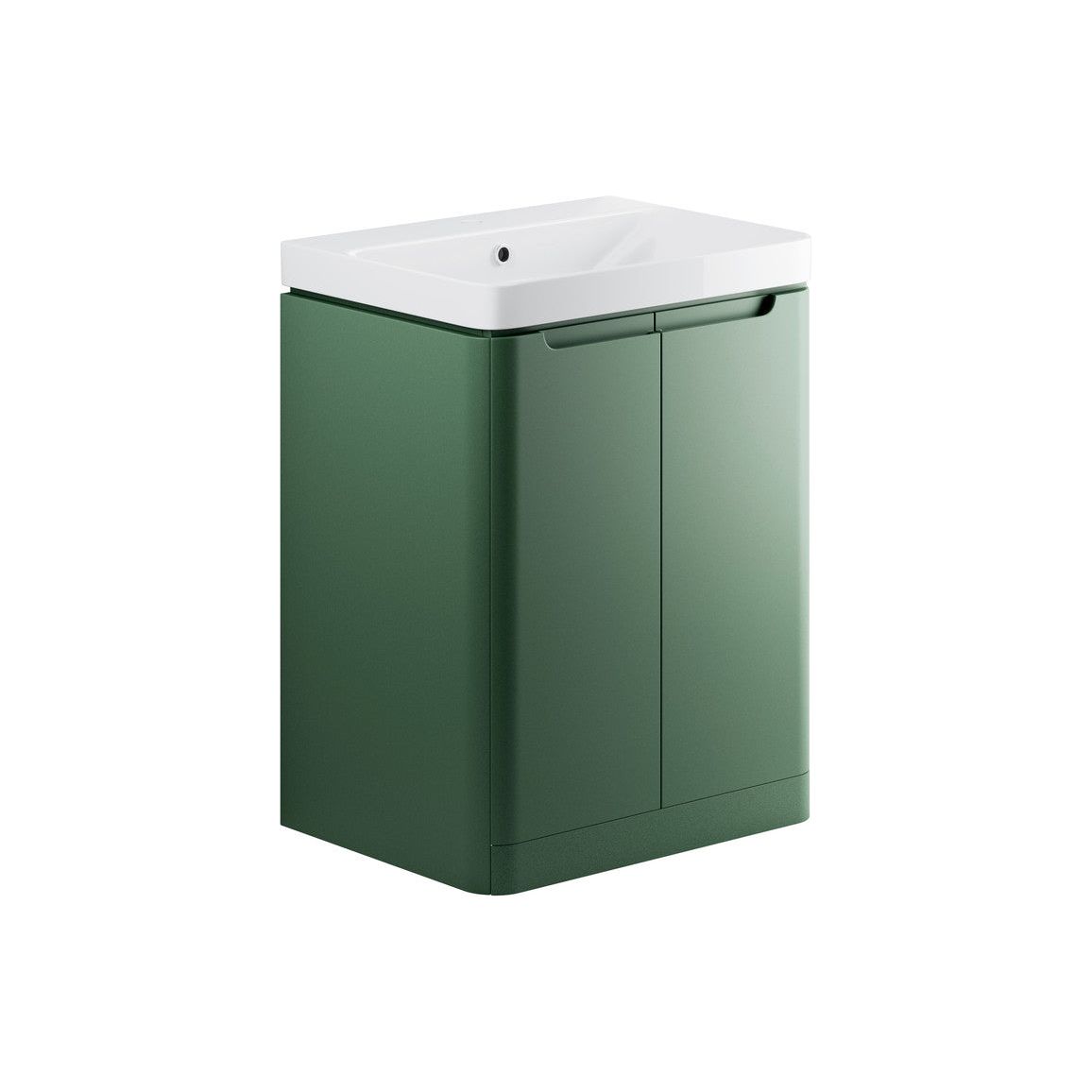 Meuble Lavabo à Poser au Sol à 2 Portes Fawn 600 mm - Vert Sauge Mat