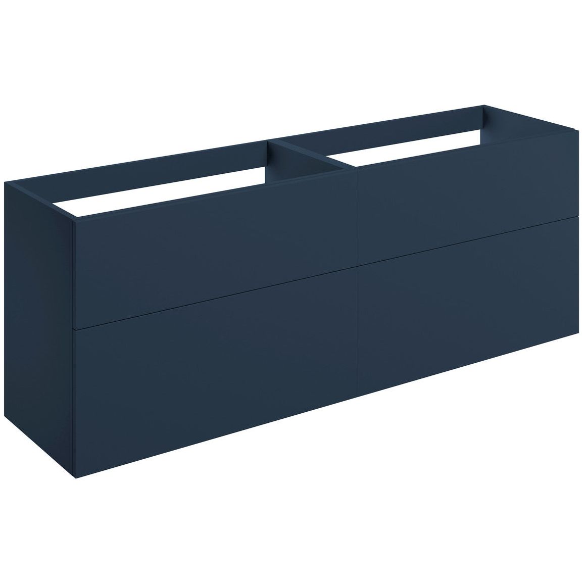 Meuble Lavabo Suspendu Glen 1180 mm à 4 Tiroirs (Sans Plan) - Bleu Profond Mat