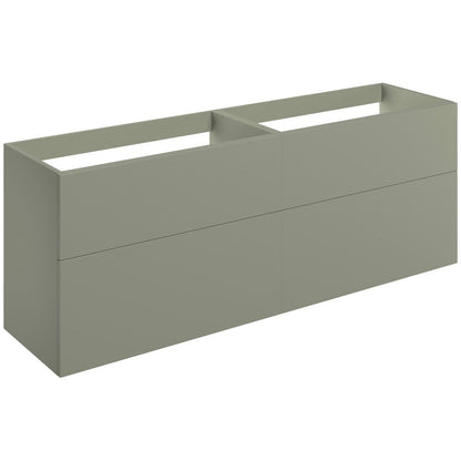 Glen 1180mm Wall Hung 4 Drawer Basin Unit (No Top) - Matt Olive Green