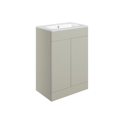 Glen 615mm Floor Standing 2 Door Basin Unit & Basin - Matt Latte