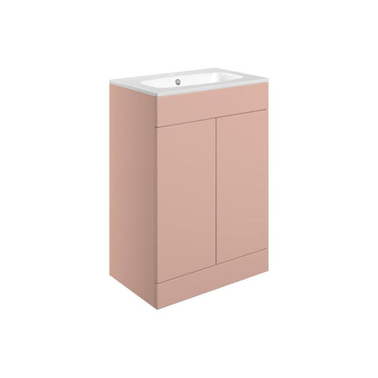 Glen 615mm Floor Standing 2 Door Basin Unit & Basin - Matt Antique Rose