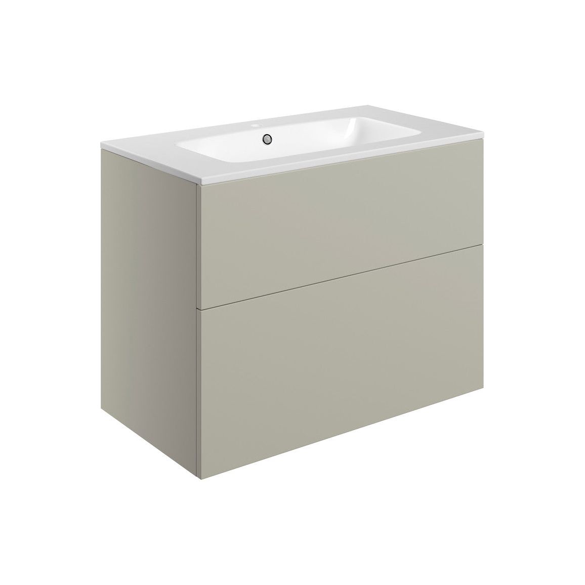 Glen 815mm Wall Hung 2 Drawer Basin Unit & Basin - Matt Latte