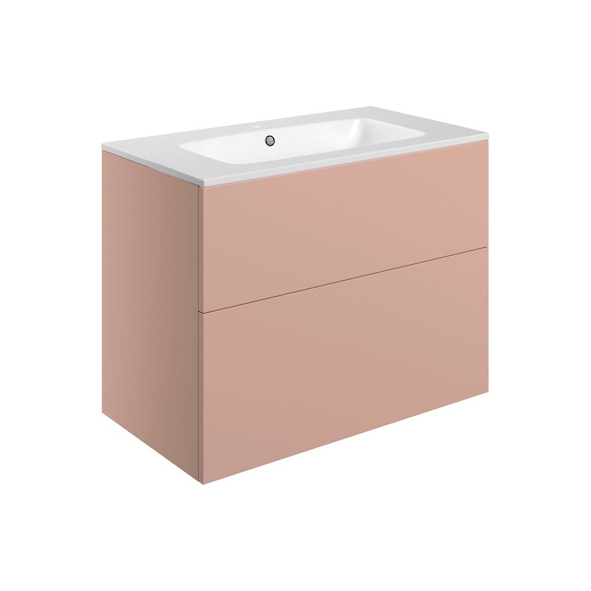 Glen 815mm Wall Hung 2 Drawer Basin Unit & Basin - Matt Antique Rose