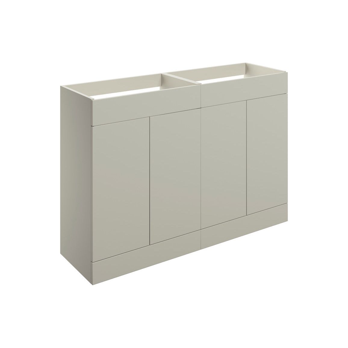 Mueble de lavabo con 2 puertas y suelo Glen de 590 mm (sin parte superior) - Matt Latte