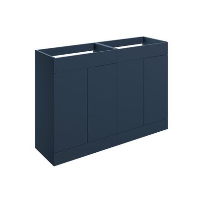 Mueble para lavabo de suelo con 4 puertas y 1180 mm Glen (sin parte superior) - Azul profundo mate