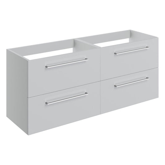 Bateba 1180mm Wall Hung 2 Drawer Basin Unit Run (No Top) - Grey Gloss