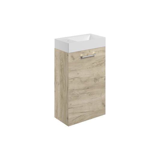 Mueble de lavabo y lavabo suspendido con 1 puerta Bateba de 410 mm - Roble