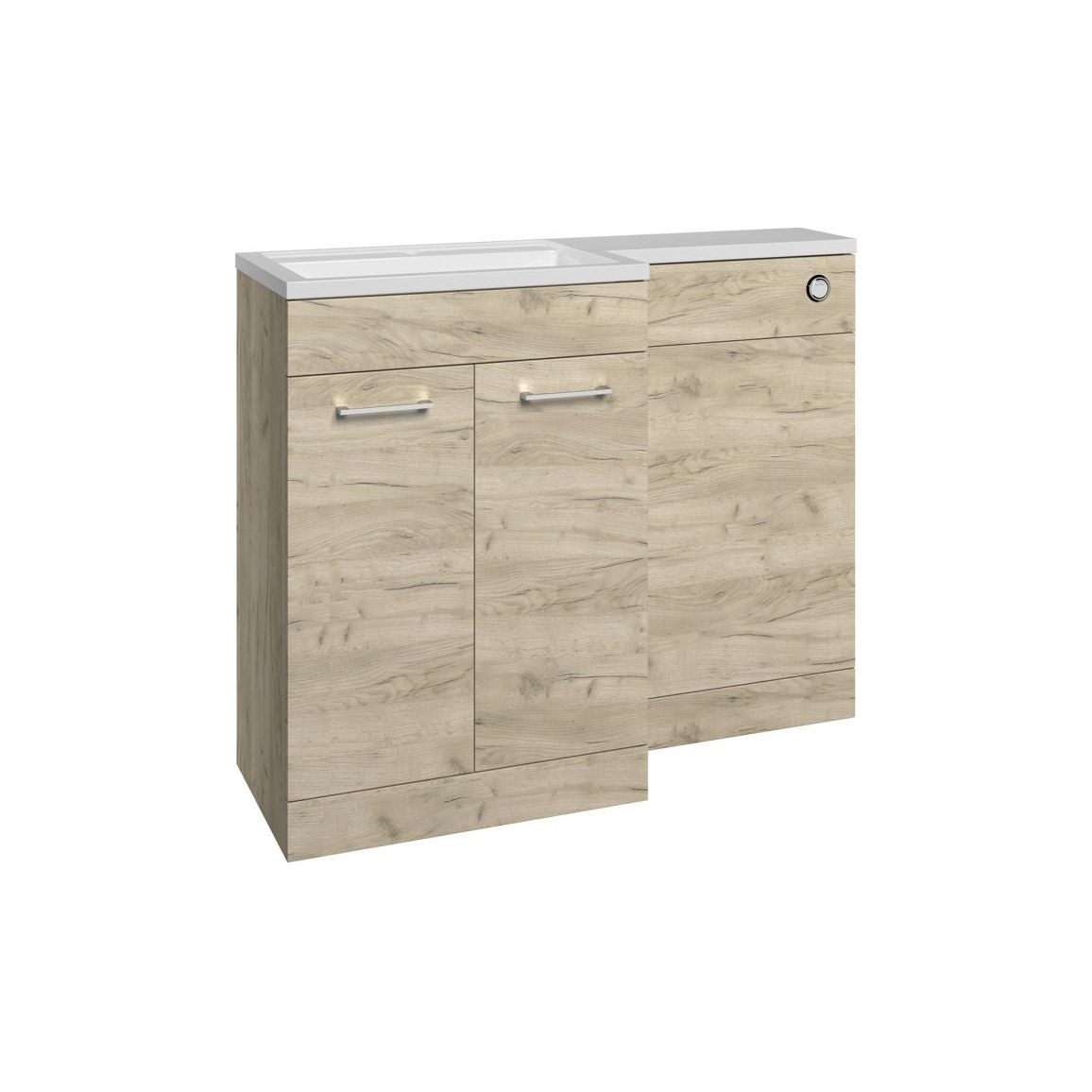 Grove 1100mm Furniture & BTW WC Pack - Oak (RH)