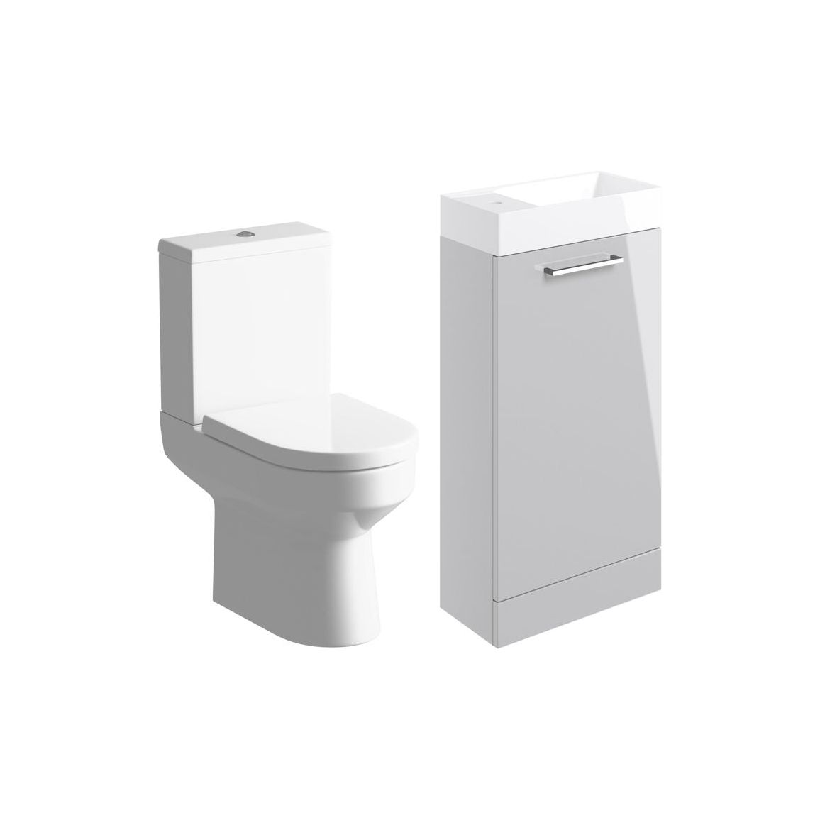 Bateba 410mm F/S Basin Unit & C/C Toilet Pack - Grey Gloss