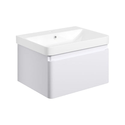 Prisca 600mm Basin Unit & Close Coupled WC Pack - Matt White w/Chrome Finishes