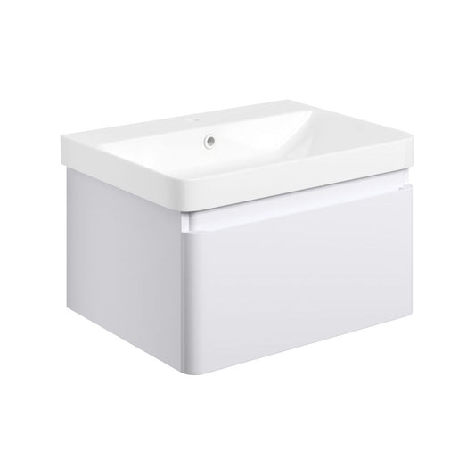 Prisca 605mm Wall Hung 1 Drawer Basin Unit & Basin