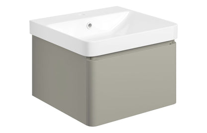 Prisca 500mm Wall Hung 1 Drawer Basin Unit & Basin