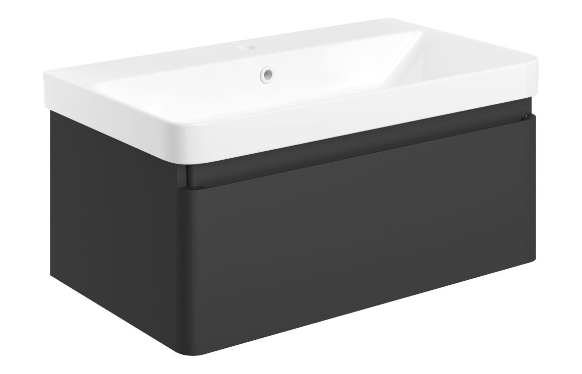 Prisca 805mm Wall Hung 1 Drawer Basin Unit & Basin