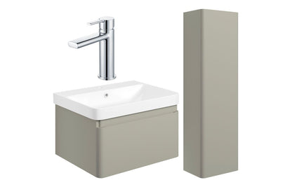 Prisca 600mm Basin Unit & Tall Unit Pack - w/Chrome Finishes