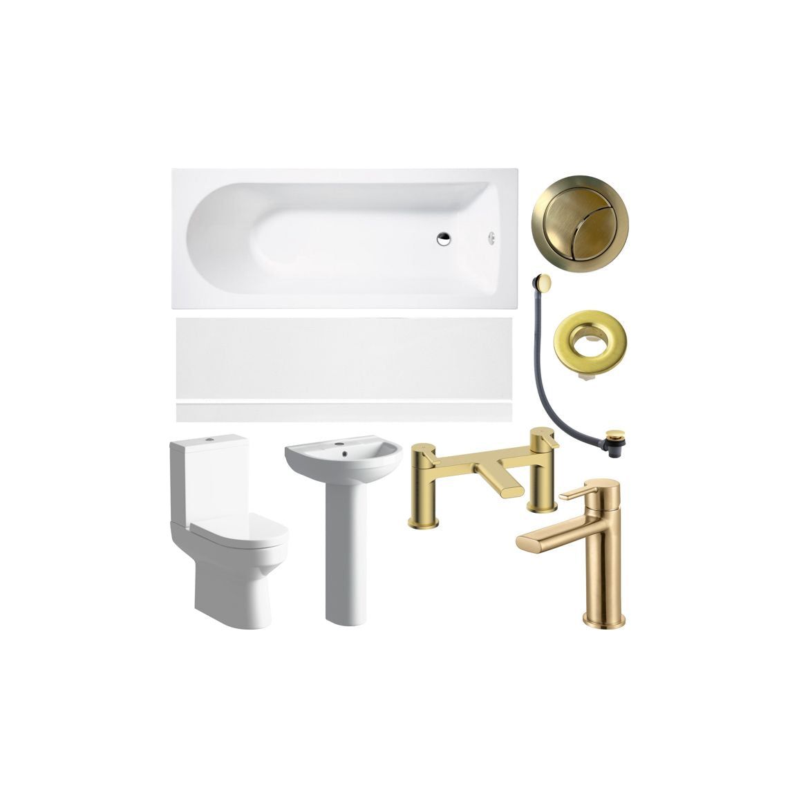 Floyer Full Suite & Bath w/Brushed Brass Finishes