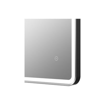 Miroir LED rectangulaire à éclairage frontal Shasha de 600 mm - Noir mat