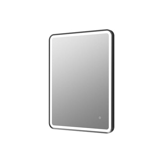 Miroir LED rectangulaire à éclairage frontal Shasha de 600 mm - Noir mat