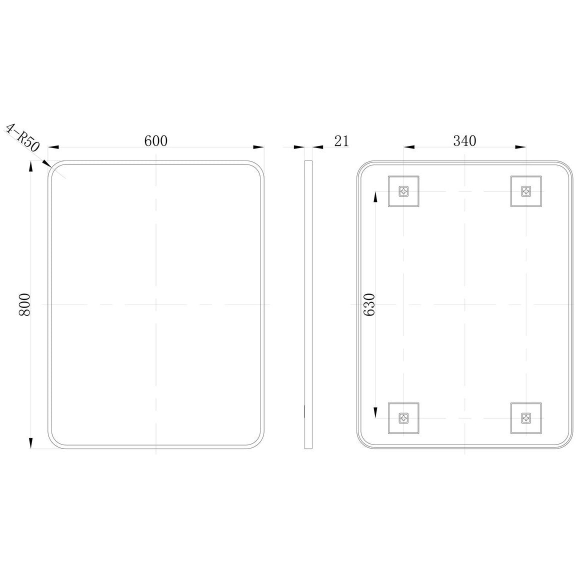 Miroir rectangulaire Sangha 600x800 mm - Laiton brossé