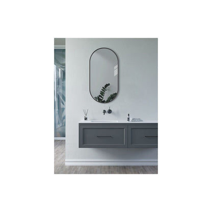 Sangha 800x400mm Oblong Mirror - Matt Black