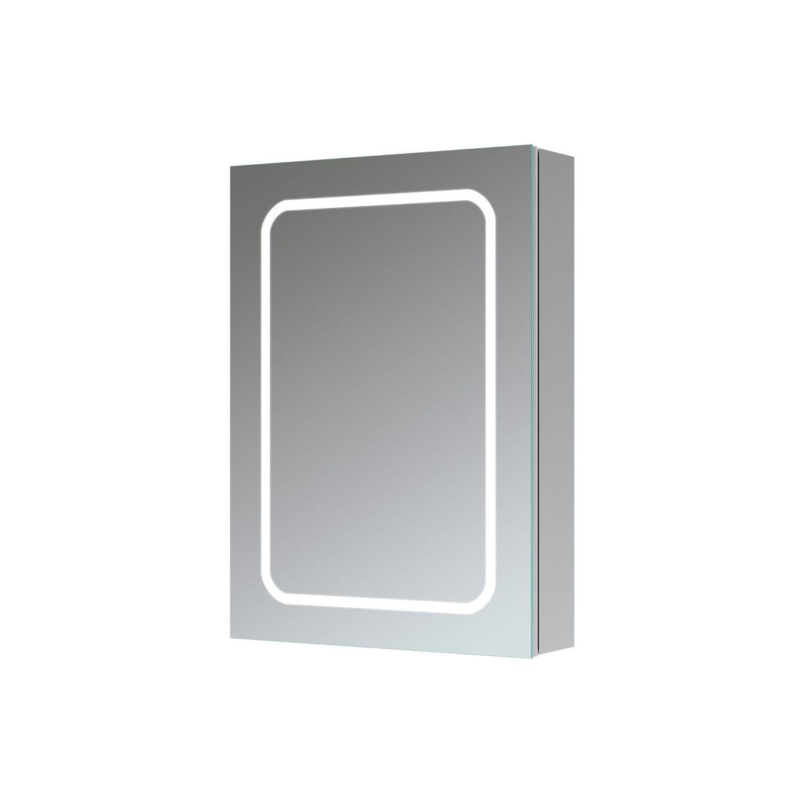 Armoire à miroir LED à éclairage frontal, 1 porte, 500 mm, Rika 