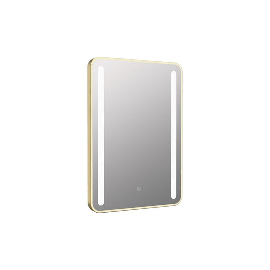 Osun 500x700mm Rounded Front-Lit LED Mirror - Brushed Brass