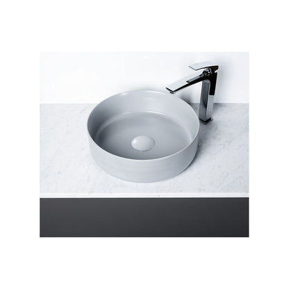 Nanka 355mm Ceramic Round Washbowl & Waste - Matt Light Grey